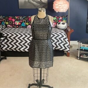 Nasty Gal black leather and metal studded mini dress size medium